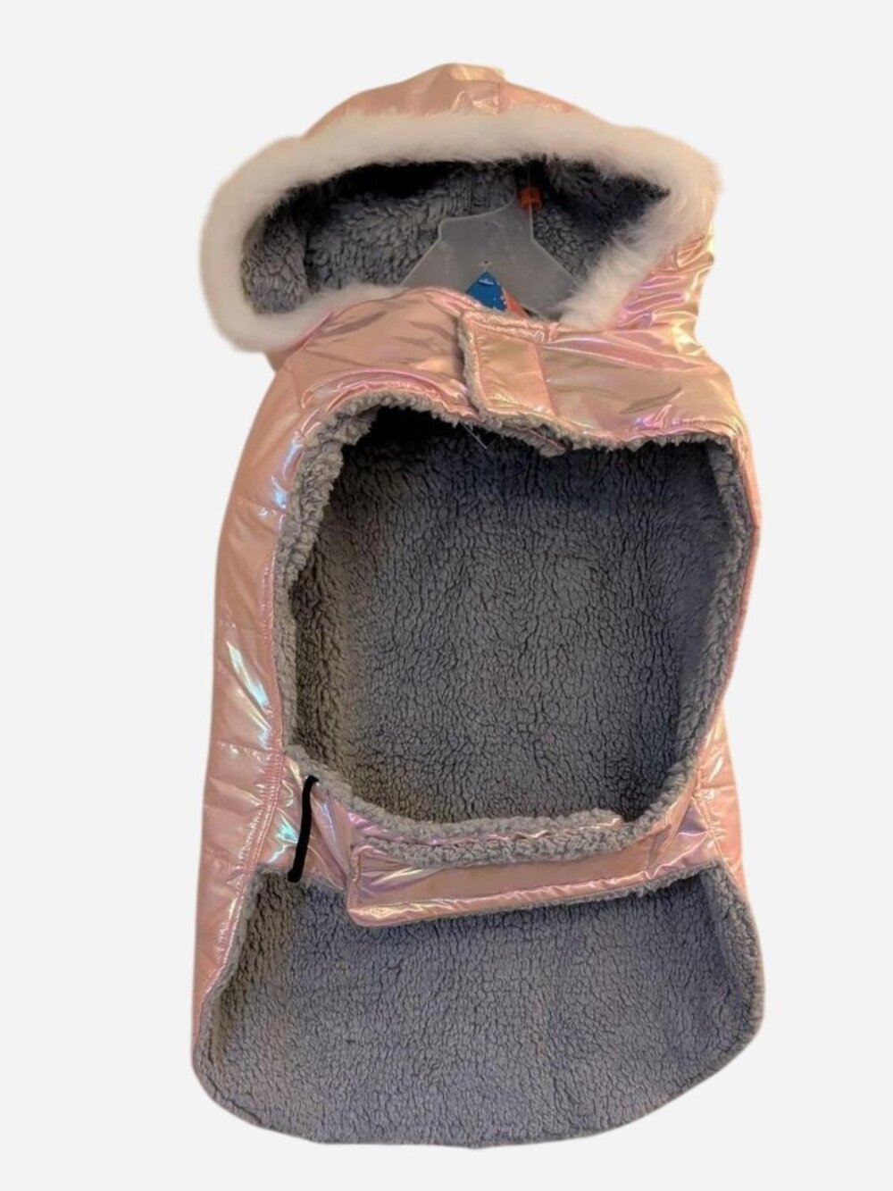 Vibrant Life Pink Shimmer Hooded Dog Jacket Size L NWT